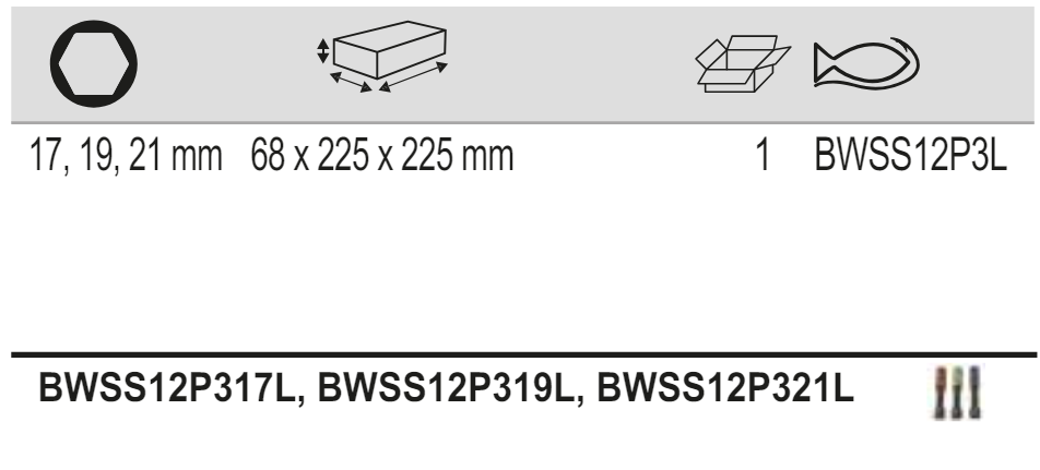 BAHCO BWSS12P3L 17, 19, 21 mm Long Reach Impact Wheel Socket Set - Premium Impact Wheel Socket Set from BAHCO - Shop now at Yew Aik.