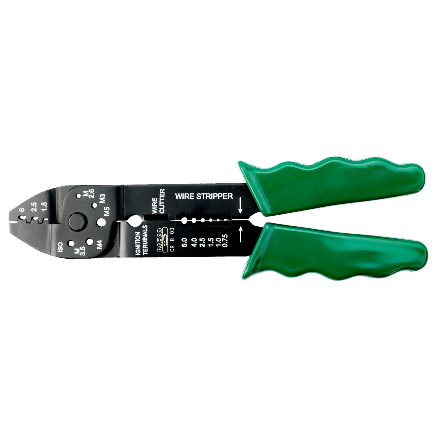 BAHCO CR B 03 Cutting/Stripping/Crimping Plier with Green Handle - Premium Crimping Plier from BAHCO - Shop now at Yew Aik.