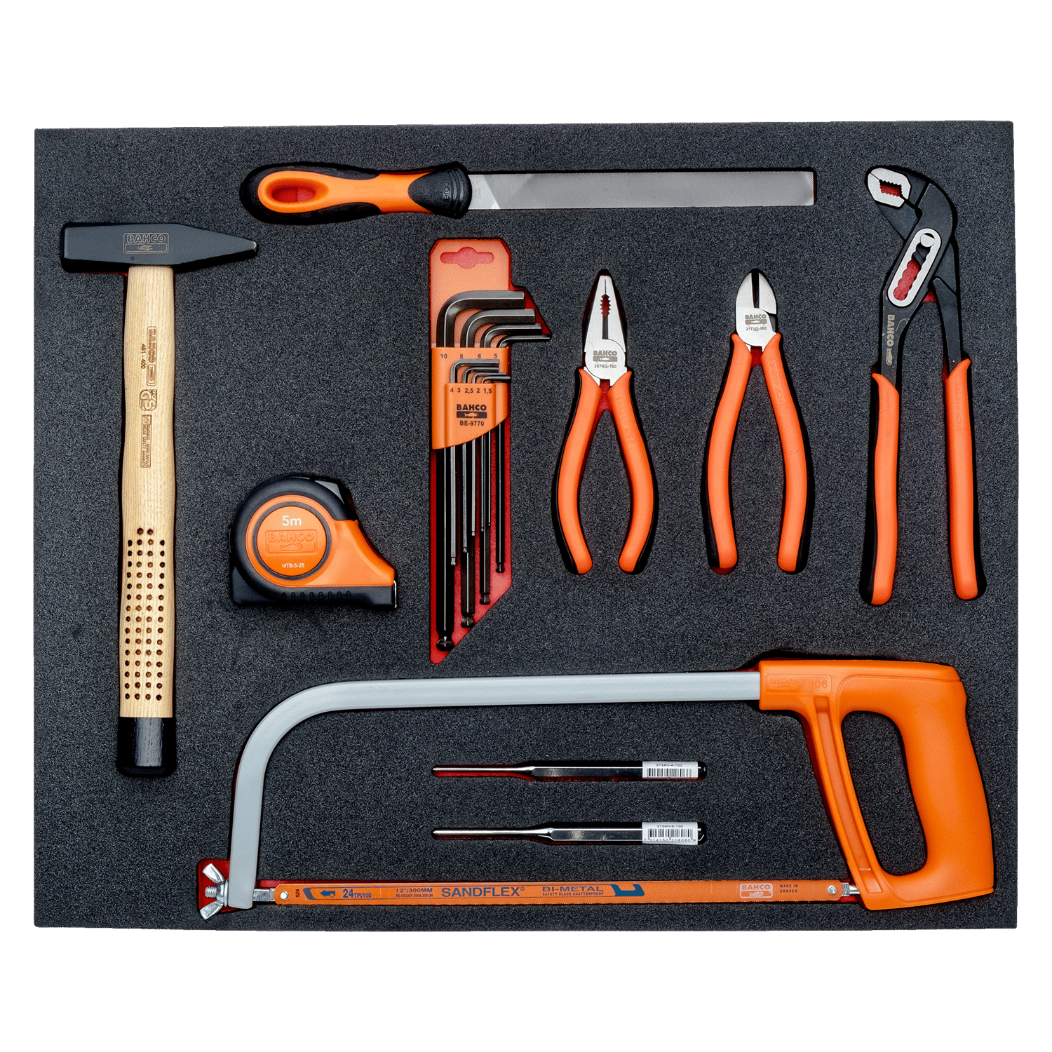 BAHCO FF1A03 Fit&Go 3/3 Foam Inlay Pliers/Measuring Toolset - Premium Pliers from BAHCO - Shop now at Yew Aik.