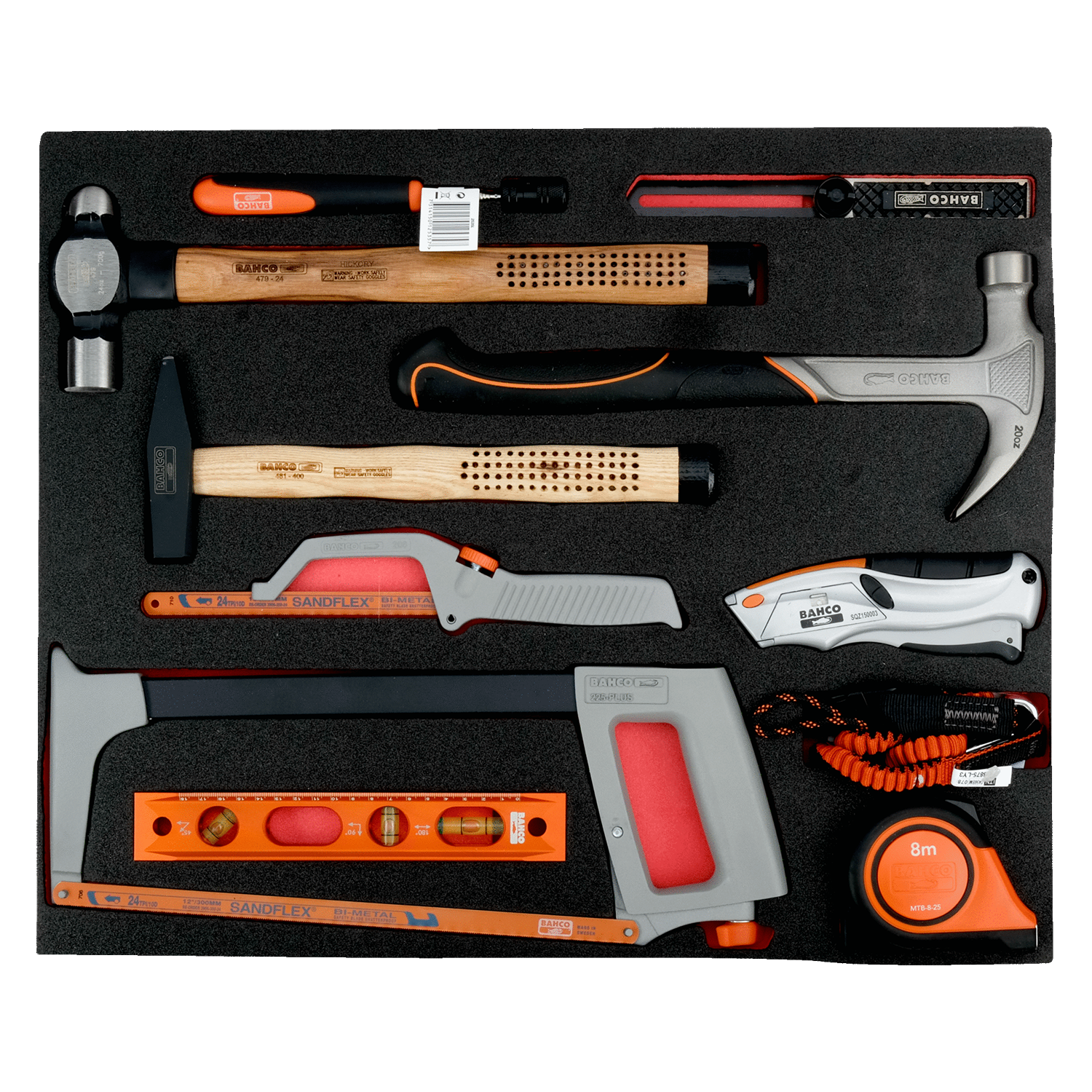 BAHCO FF1A110 Fit&Go 3/3 Foam Inlay Striking and Cutting Tool set - Premium Striking and Cutting Tool Set from BAHCO - Shop now at Yew Aik.
