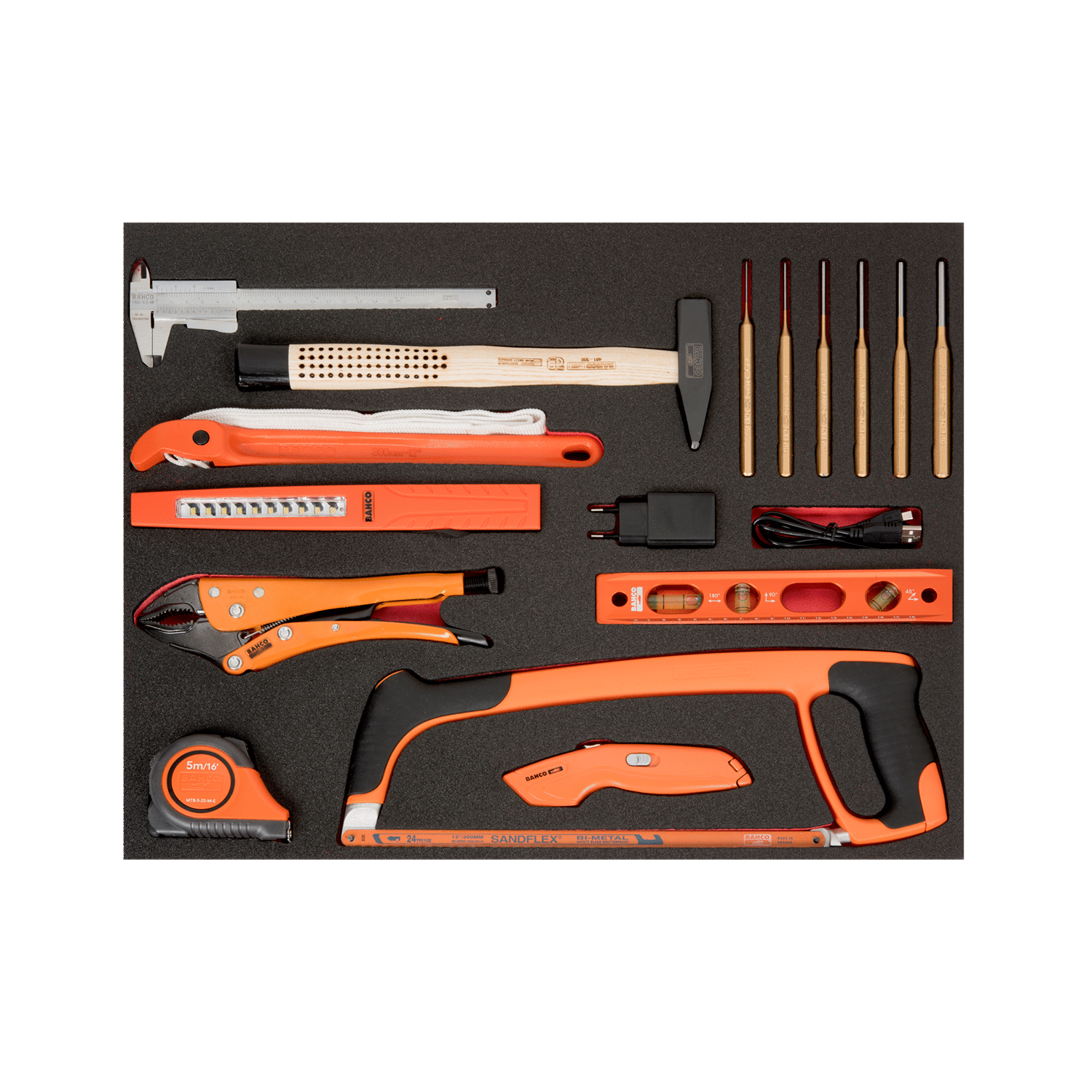 BAHCO FF1A119 Fit&Go 3/3 Foam Inlay Striking and Cutting Tool set - Premium Striking and Cutting Tool Set from BAHCO - Shop now at Yew Aik.