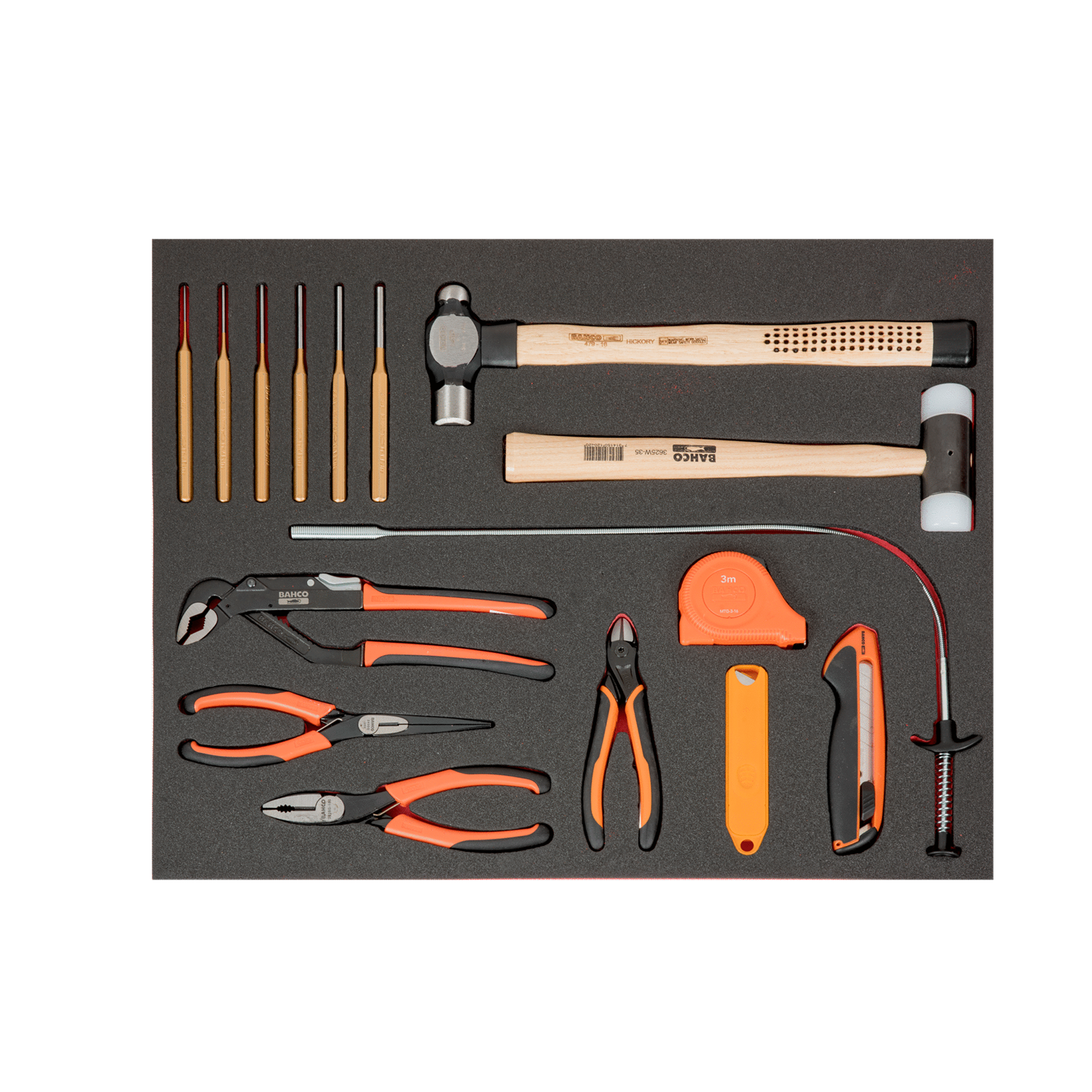 BAHCO FF1A127 Fit&Go 3/3 Foam Inlay Striking and Cutting Tool set - Premium Striking and Cutting Tool Set from BAHCO - Shop now at Yew Aik.