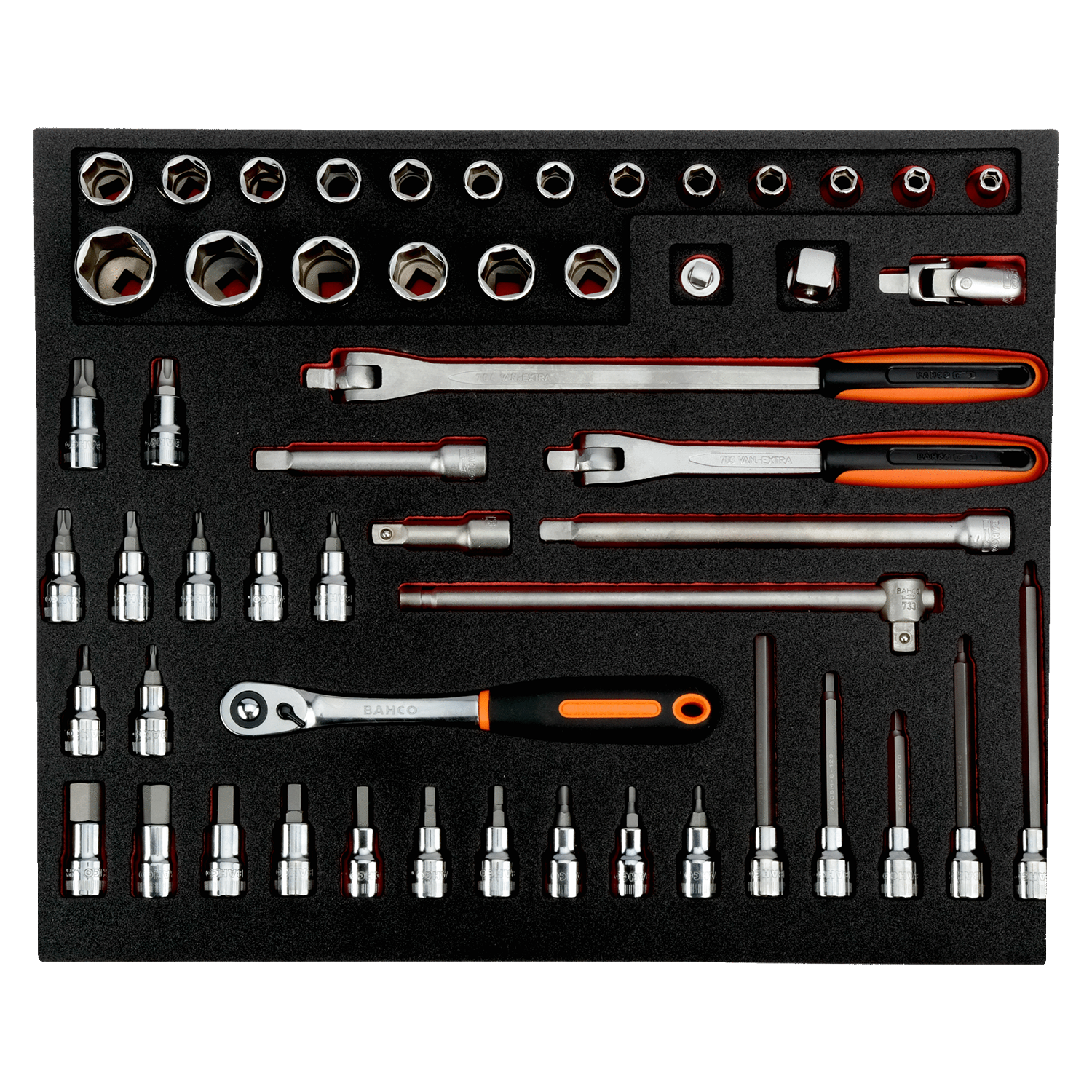 BAHCO FF1A130 Fit&Go 3/3 Foam Socket and Screwdriver Bit Set 53Pc - Premium Socket and Screwdriver Bit Set from BAHCO - Shop now at Yew Aik.
