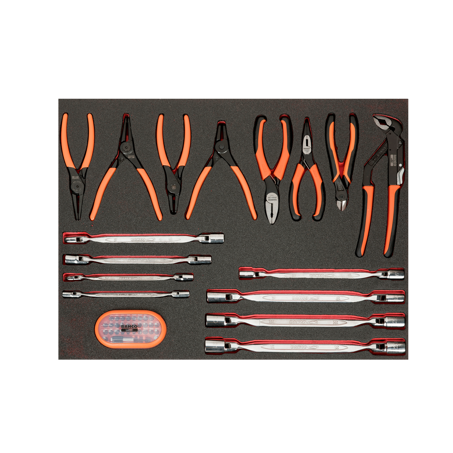 BAHCO FF1A141 Fit&Go 3/3 Foam Inlay Mixed Pliers Set - 46 Pcs - Premium Pliers Set from BAHCO - Shop now at Yew Aik.