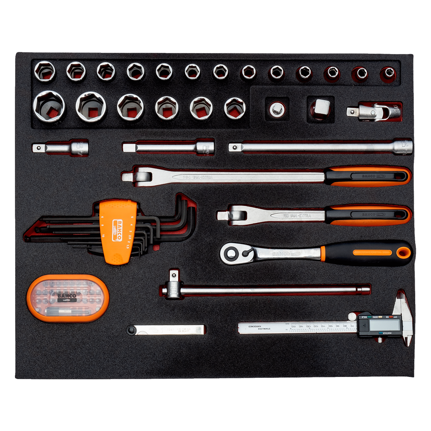 BAHCO FF1A142 Fit&Go 3/3 Foam Wrench and Screwdriver Bit Set 71Pc - Premium Wrench and Screwdriver Bit Set from BAHCO - Shop now at Yew Aik.
