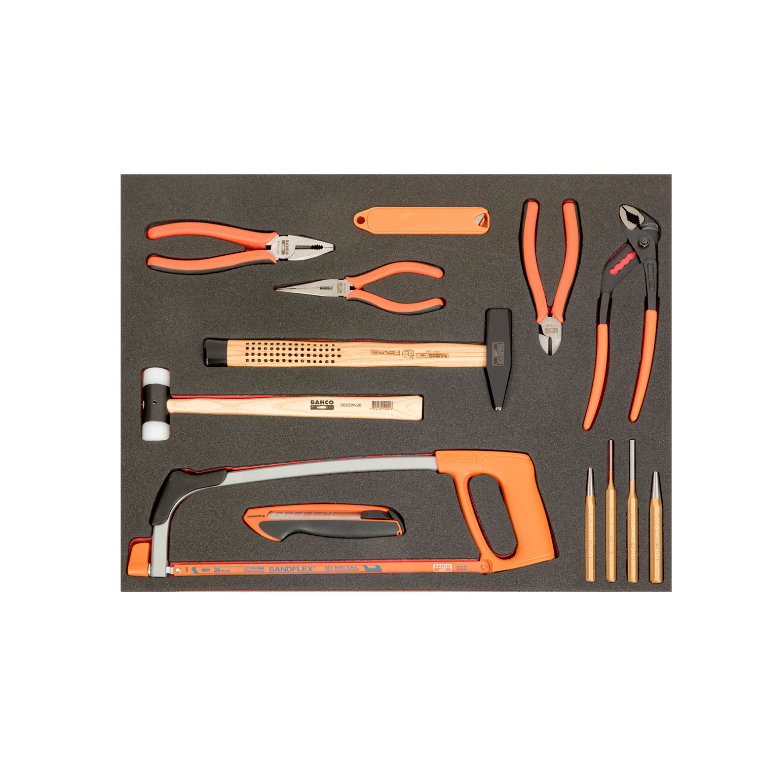 BAHCO FF1A154 Fit&Go 3/3 Foam Inlay Mixed Striking/ Pliers Set - Premium Pliers Set from BAHCO - Shop now at Yew Aik.