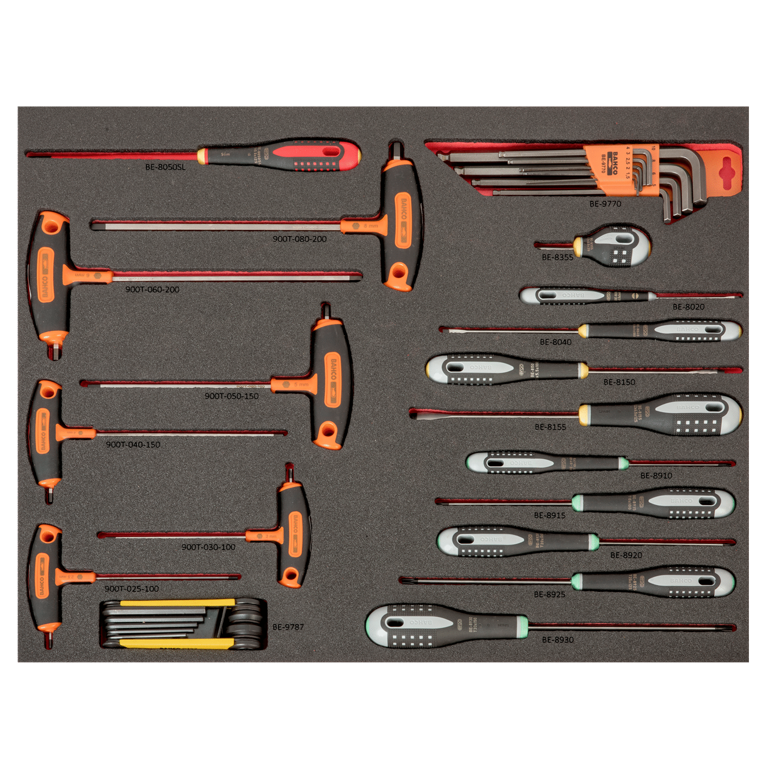 BAHCO FF1A211LM Fit&Go 3/3 Foam Laser Marked ERGO Screwdrivers - Premium Screwdrivers from BAHCO - Shop now at Yew Aik.