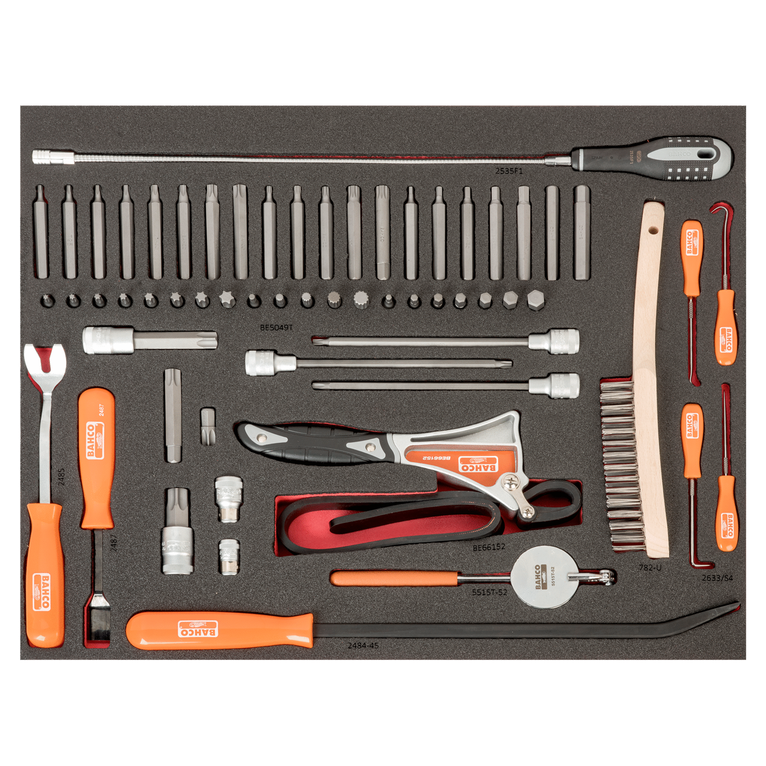 BAHCO FF1A225LM Fit&Go 3/3 Foam Laser Marked Inlay Torx Bits Set - Premium Torx Bits Set from BAHCO - Shop now at Yew Aik.