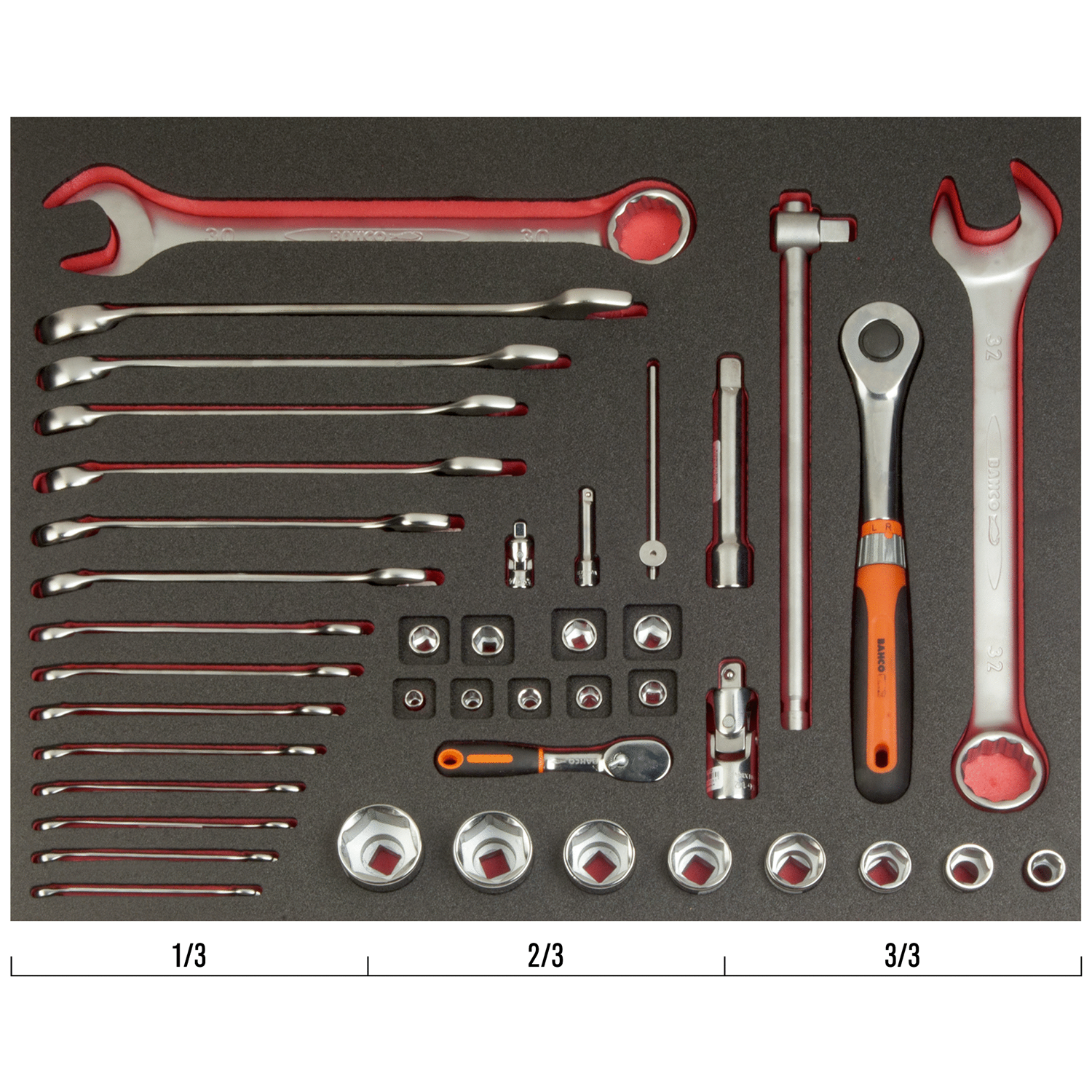 BAHCO FF1A5013 Fit&Go 3/3 Foam Socket and Combination Wrench Set - Premium Socket and Combination Wrench Set from BAHCO - Shop now at Yew Aik.