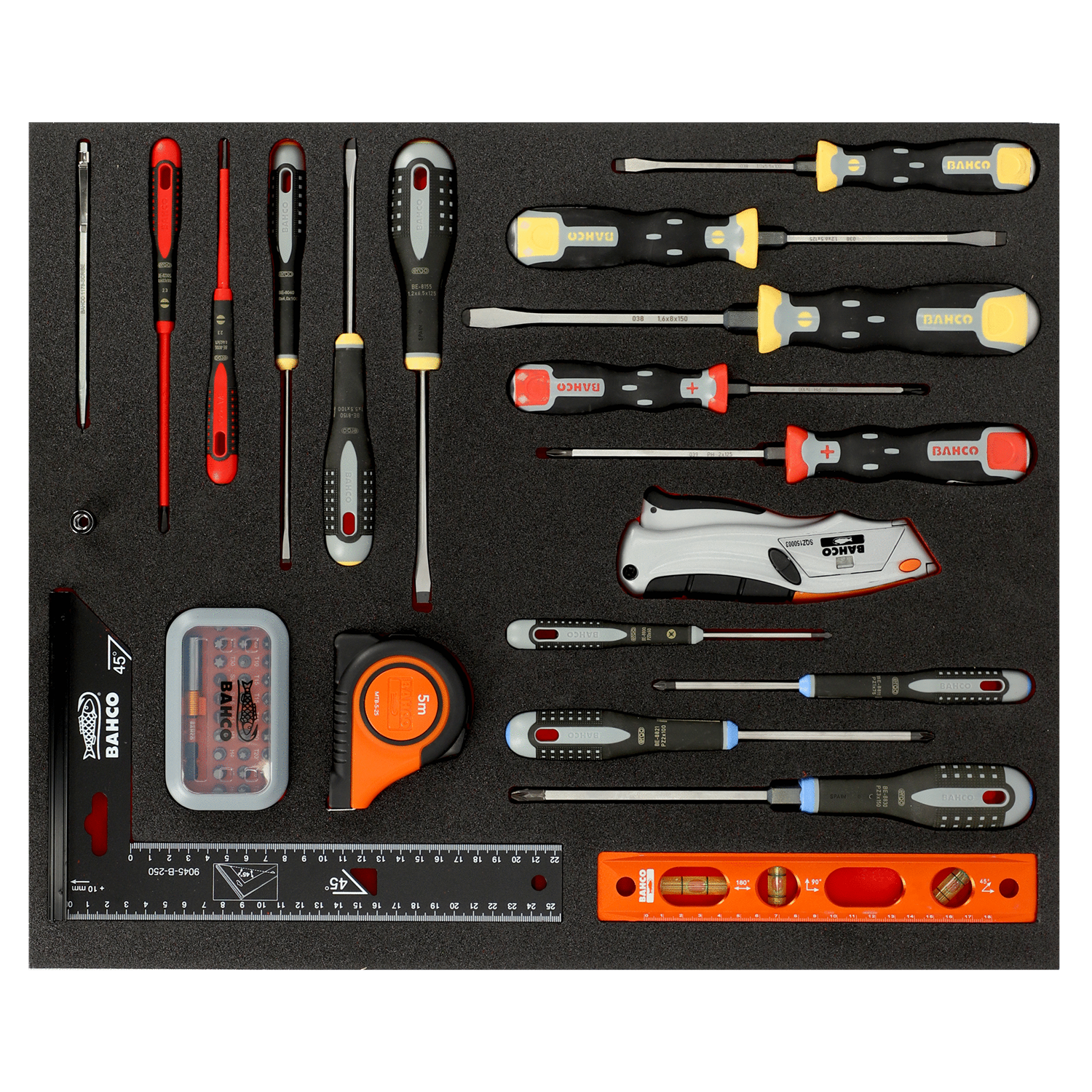 BAHCO FF1A66 Fit&Go 3/3 Foam Inlay Measuring & Screwdriver Set - Premium Screwdriver Set from BAHCO - Shop now at Yew Aik.