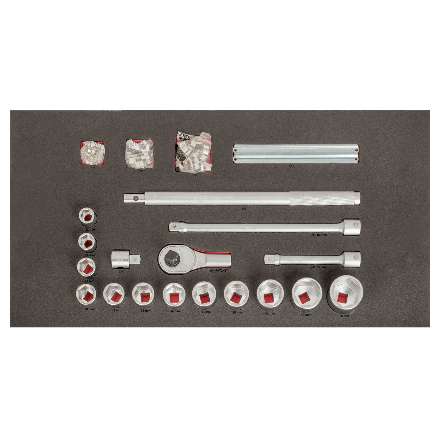 BAHCO FF1B11LM Foam Inlay for 40 Trolley Metal Clips Socket Set - Premium Socket Set from BAHCO - Shop now at Yew Aik.