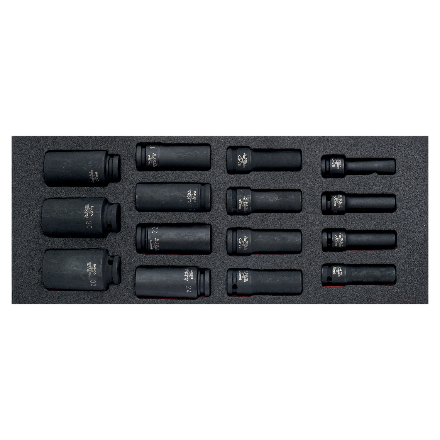 BAHCO FF1E2213 Fit&Go 1/3 Foam Inlay 1/2” Power Deep Socket Set - Premium SOCKET SET from BAHCO - Shop now at Yew Aik.