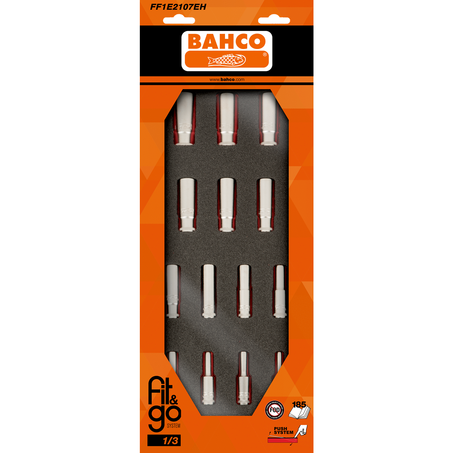 BAHCO FF1E2215EH Fit&Go 1/3 Foam Inlay 1/2” Deep Socket Set - Premium SOCKET SET from BAHCO - Shop now at Yew Aik.