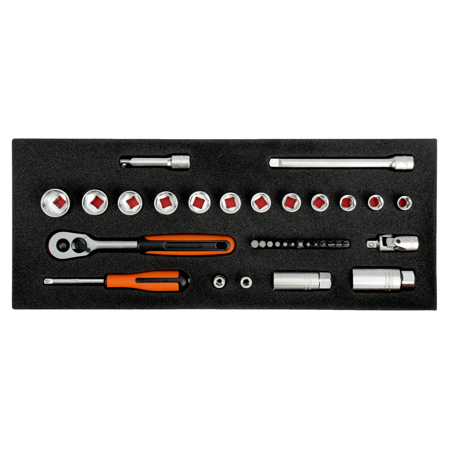 BAHCO FF1E2504EH Fit&Go 1/3 Foam Inlay 1/4” & 3/8” Socket Set - Premium SOCKET SET from BAHCO - Shop now at Yew Aik.