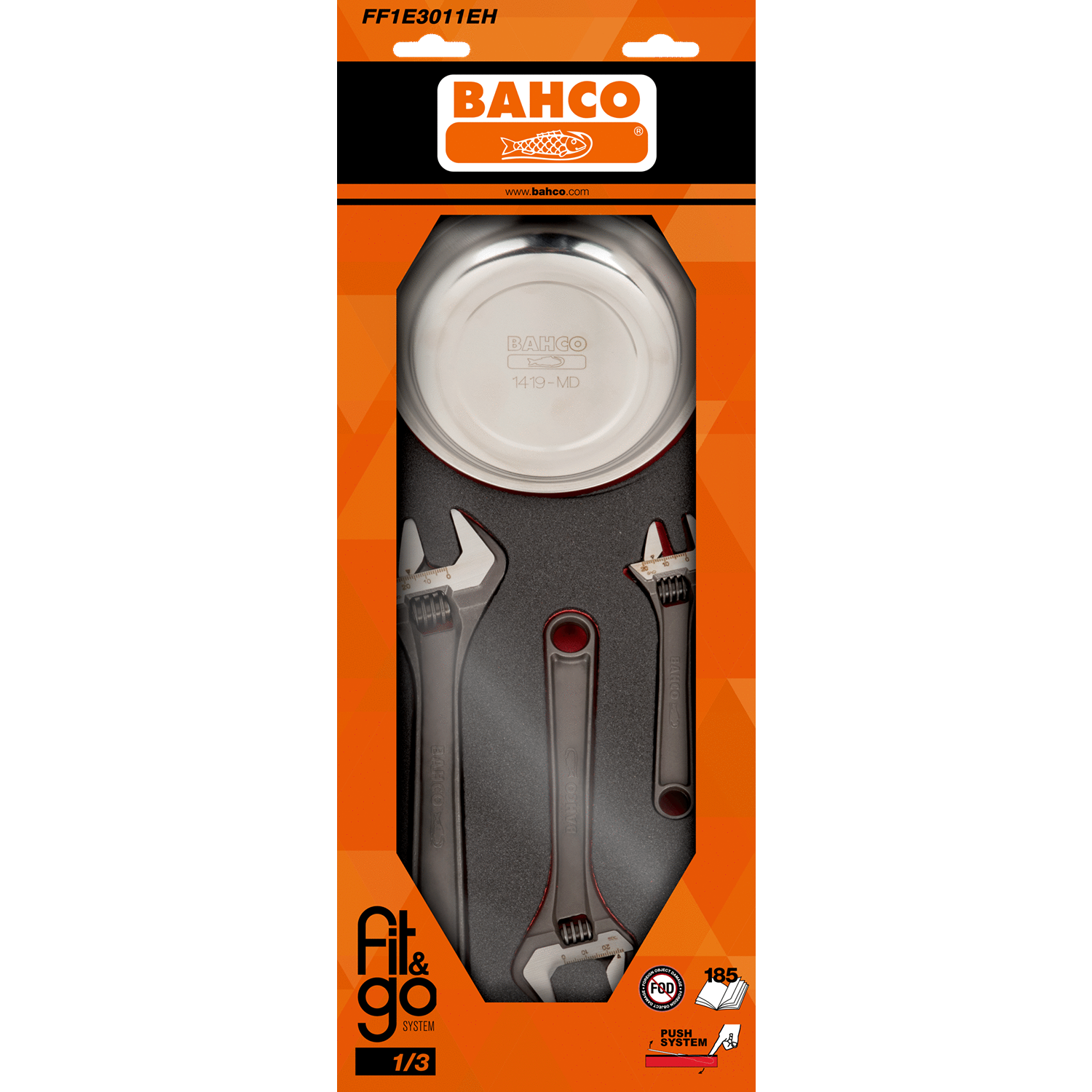 BAHCO FF1E3011EH Fit&Go 1/3 Foam Inlay Adjustable Spanners Set - Premium Spanners Set from BAHCO - Shop now at Yew Aik.