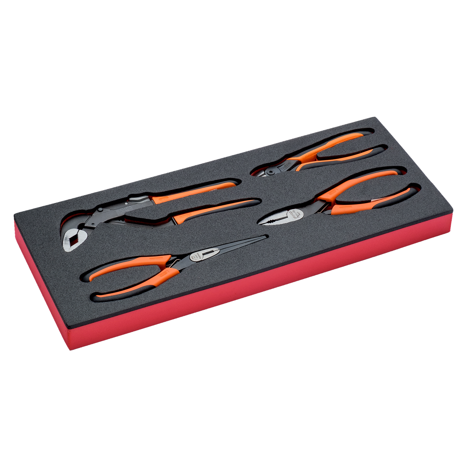 BAHCO FF1E4001 Fit&Go 1/3 Foam Inlay Pliers Set - 4 Pcs - Premium Pliers Set from BAHCO - Shop now at Yew Aik.