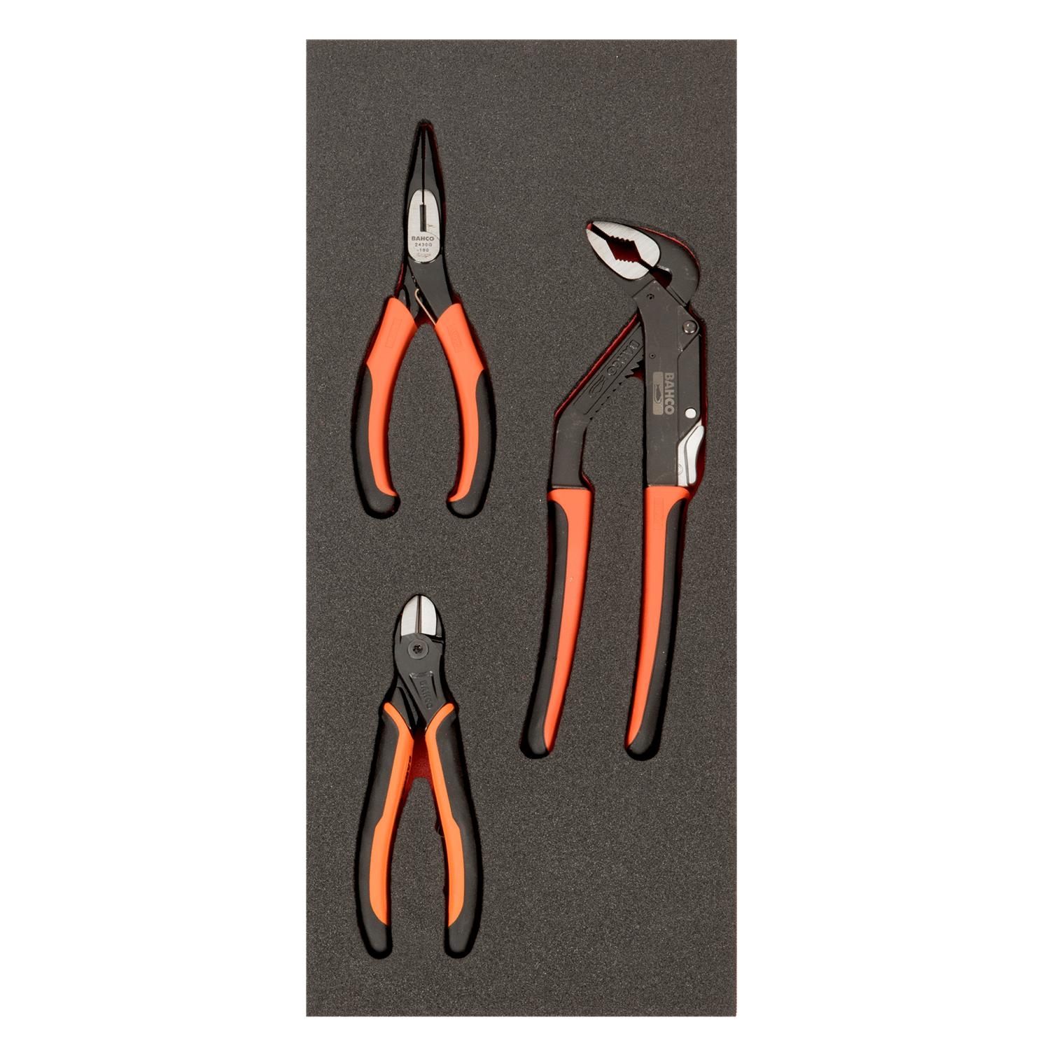 BAHCO FF1E4003EH Fit&Go 1/3 Foam Inlay Pliers Set - 3 pcs - Premium Pliers Set from BAHCO - Shop now at Yew Aik.