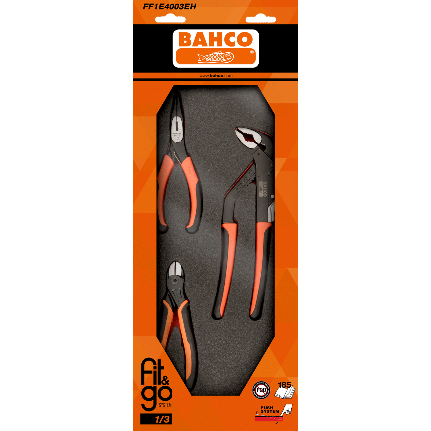 BAHCO FF1E4003EH Fit&Go 1/3 Foam Inlay Pliers Set - 3 pcs - Premium Pliers Set from BAHCO - Shop now at Yew Aik.