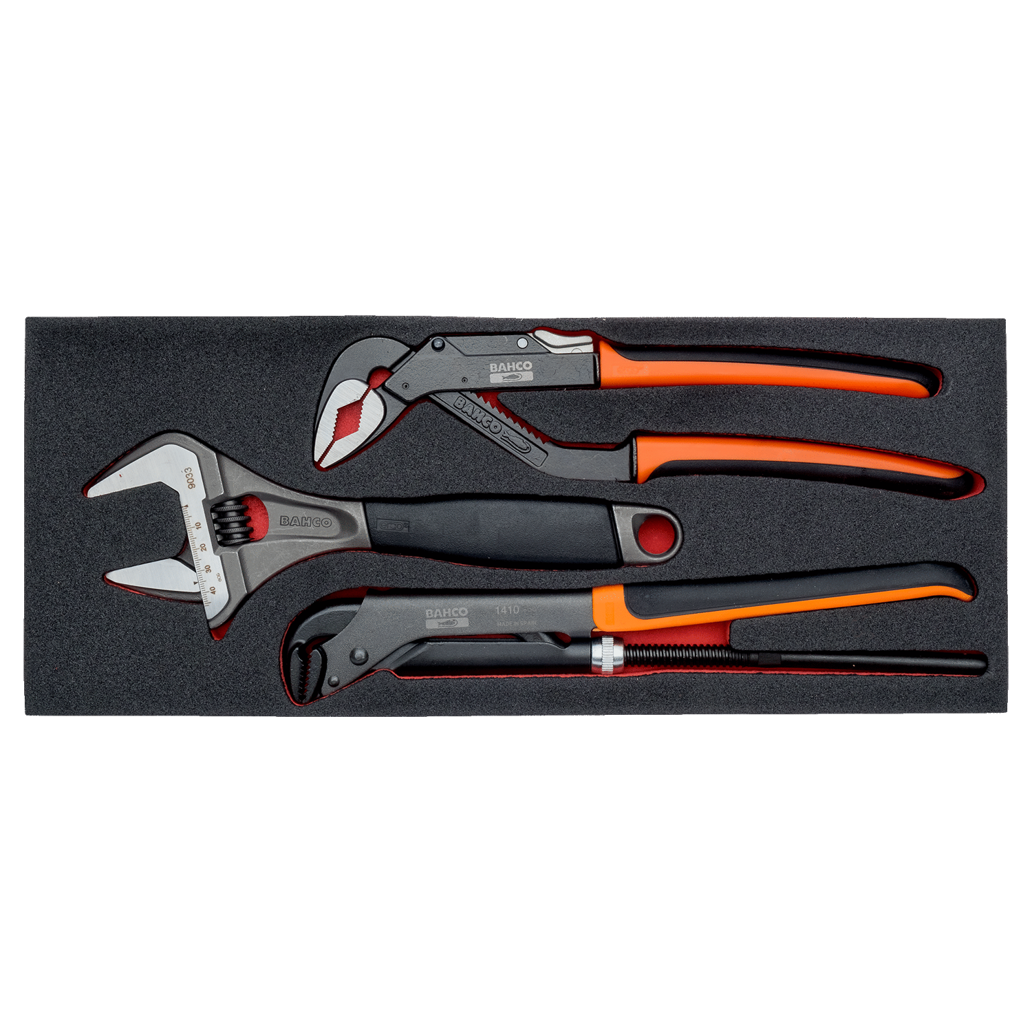 BAHCO FF1E5007 Fit&Go 1/3 Foam Inlay Wrench and Pliers Set - Premium Pliers Set from BAHCO - Shop now at Yew Aik.