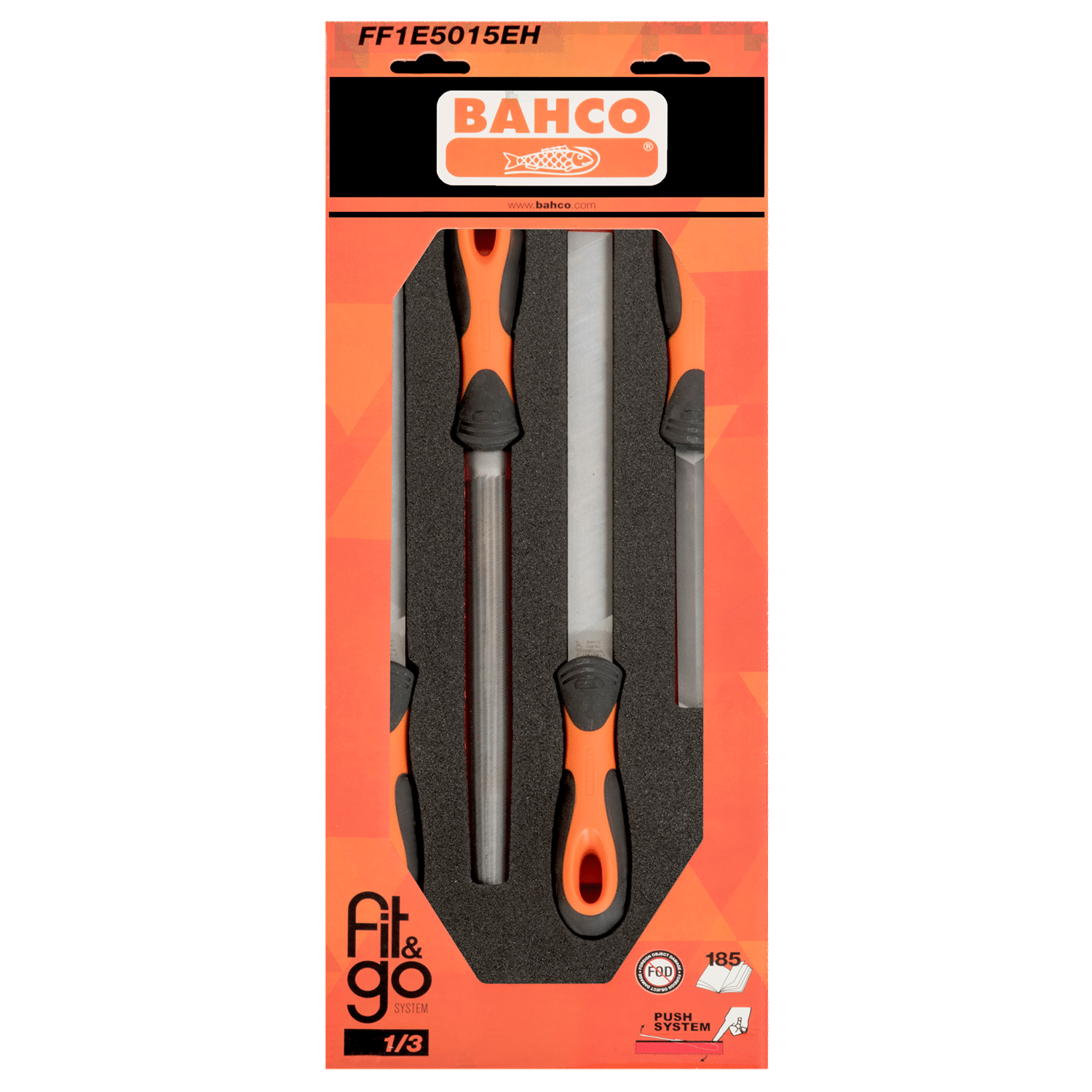 BAHCO FF1E5015EH Fit&Go 1/3 Foam Inlay ERGO™ Files Set - 4 pcs - Premium Files Set from BAHCO - Shop now at Yew Aik.