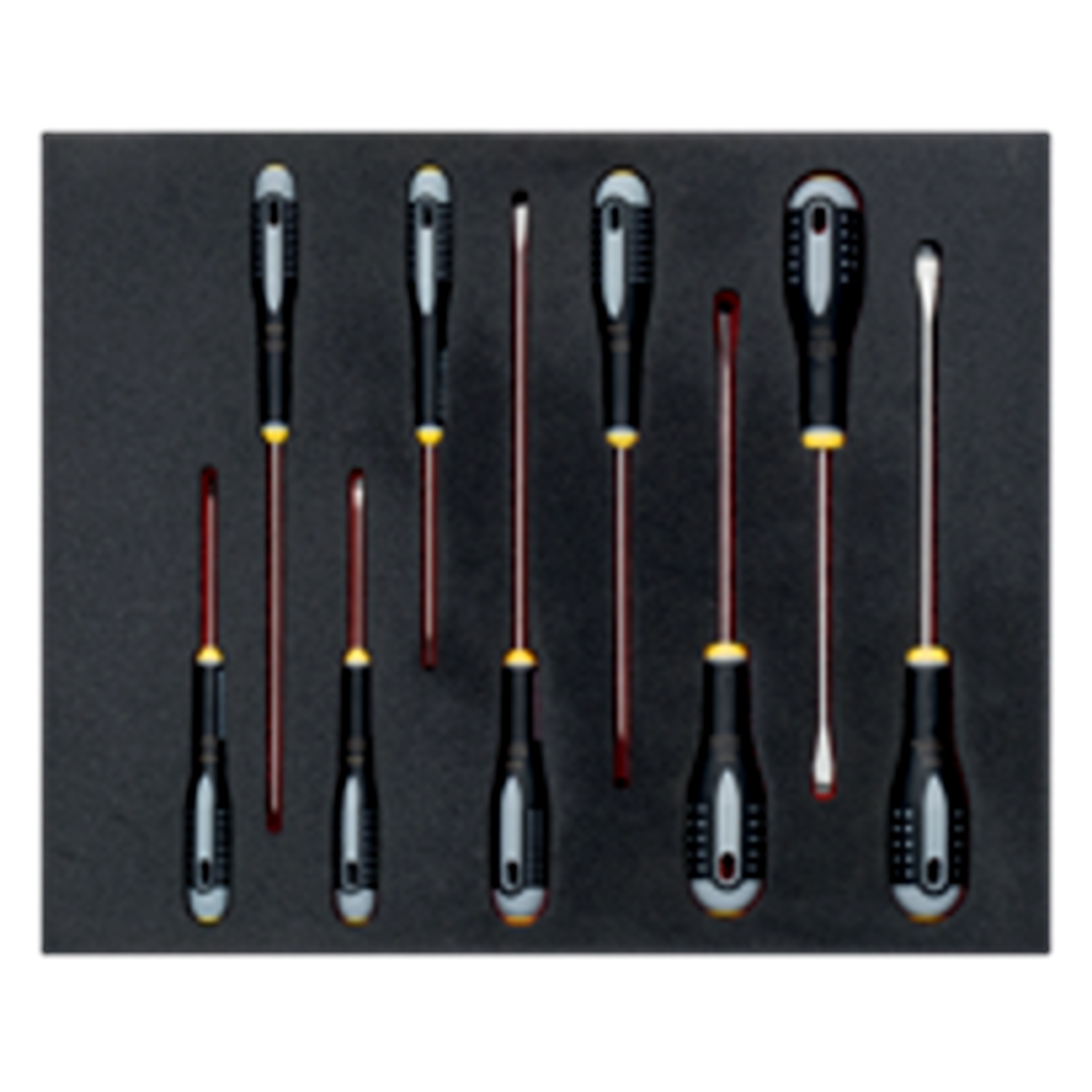 BAHCO FF1F1001 Fit&Go 2/3 Foam Inlay Slotted Screwdriver Set - Premium Screwdriver Set from BAHCO - Shop now at Yew Aik.