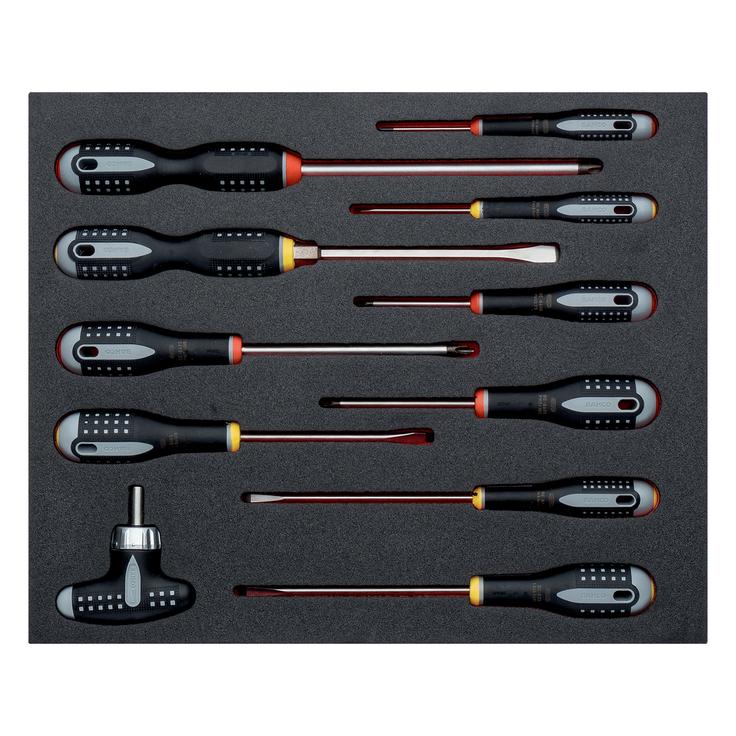 BAHCO FF1F1003 Fit&Go 2/3 Foam Inlay Slotted Screwdriver Set - Premium Screwdriver Set from BAHCO - Shop now at Yew Aik.