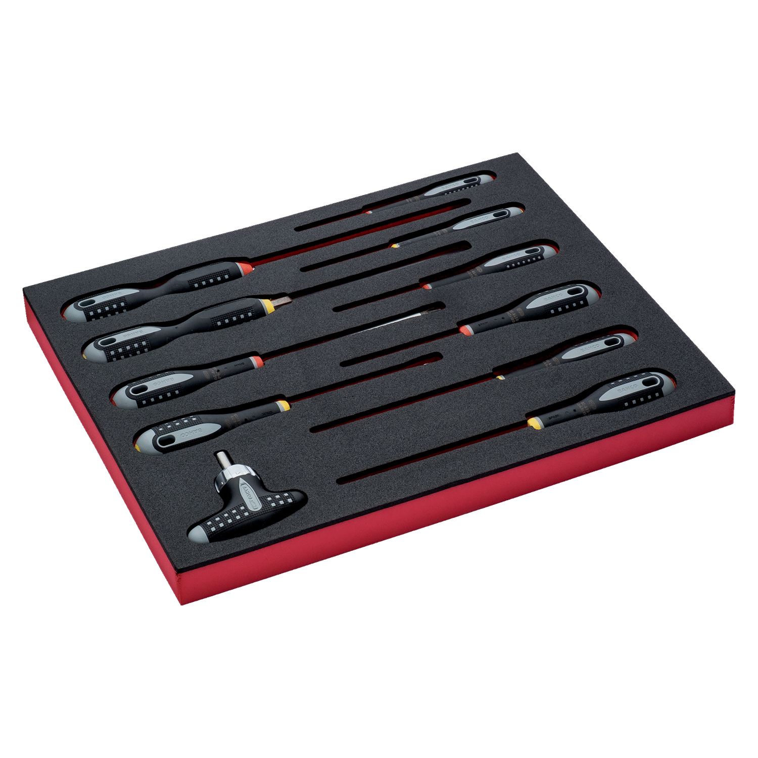 BAHCO FF1F1003 Fit&Go 2/3 Foam Inlay Slotted Screwdriver Set - Premium Screwdriver Set from BAHCO - Shop now at Yew Aik.