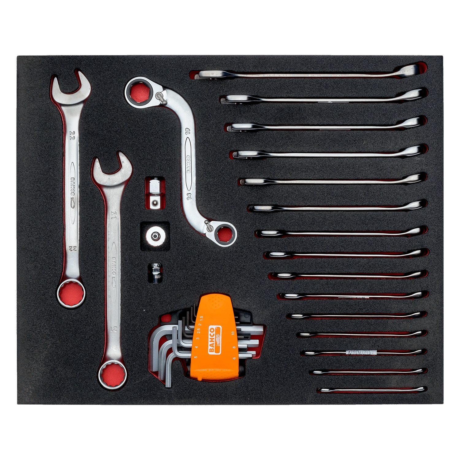 BAHCO FF1F3003 Fit&Go 2/3 Foam Inlay Combination Wrench Set - Premium Combination Wrench Set from BAHCO - Shop now at Yew Aik.