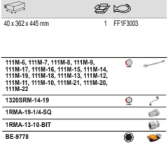 BAHCO FF1F3003 Fit&Go 2/3 Foam Inlay Combination Wrench Set - Premium Combination Wrench Set from BAHCO - Shop now at Yew Aik.