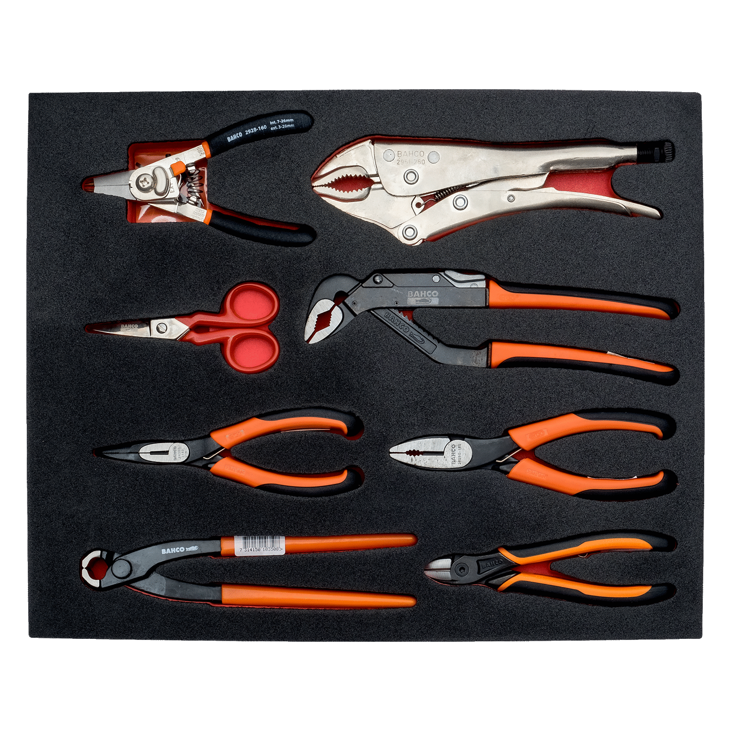 BAHCO FF1F4002 Fit&Go 2/3 Foam Inlay Scissors and Pliers Set - Premium Scissors and Pliers Set from BAHCO - Shop now at Yew Aik.