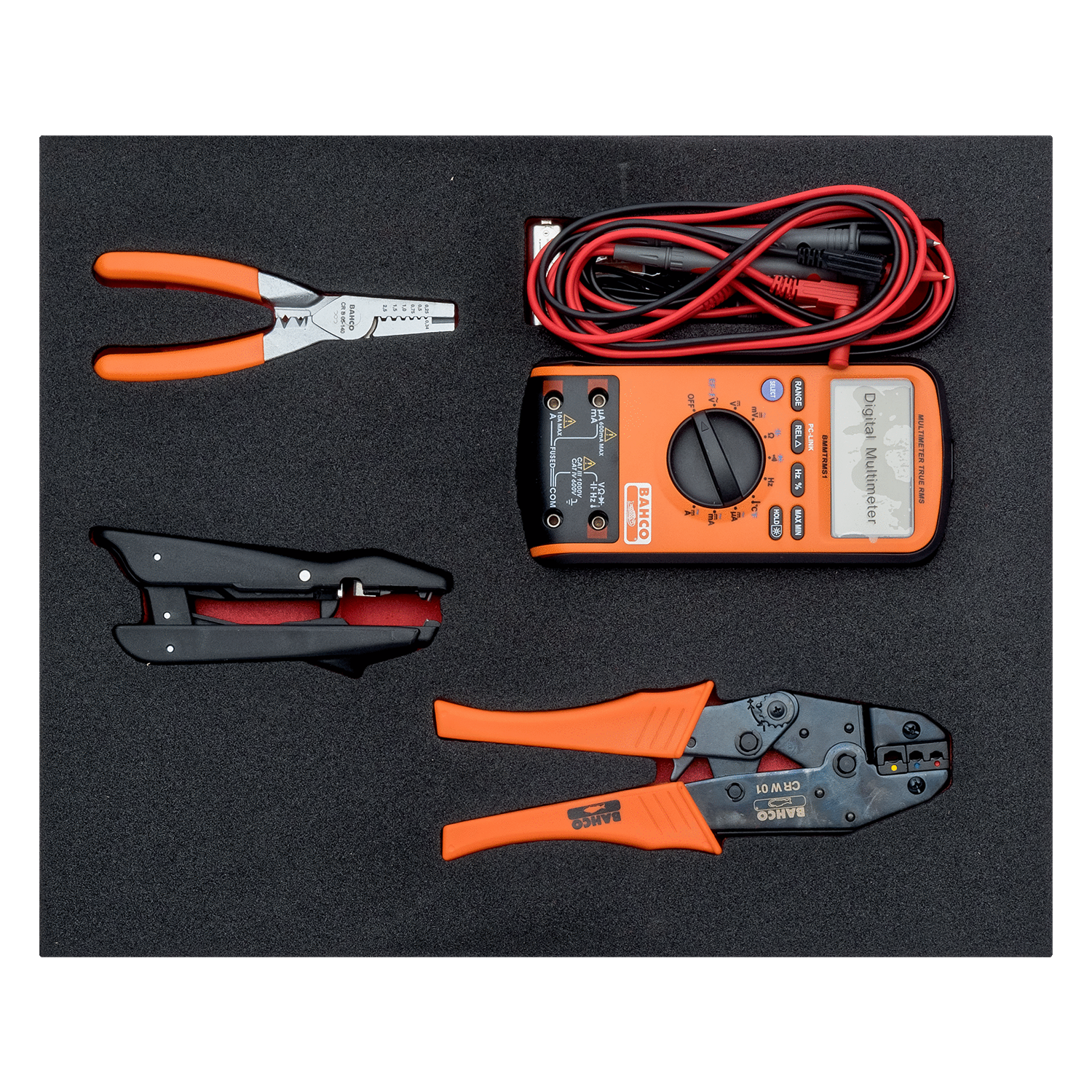 BAHCO FF1F5006 Fit&Go 2/3 Foam Inlay Pliers/Multimeter Set-4Pcs - Premium Multimeter Set from BAHCO - Shop now at Yew Aik.