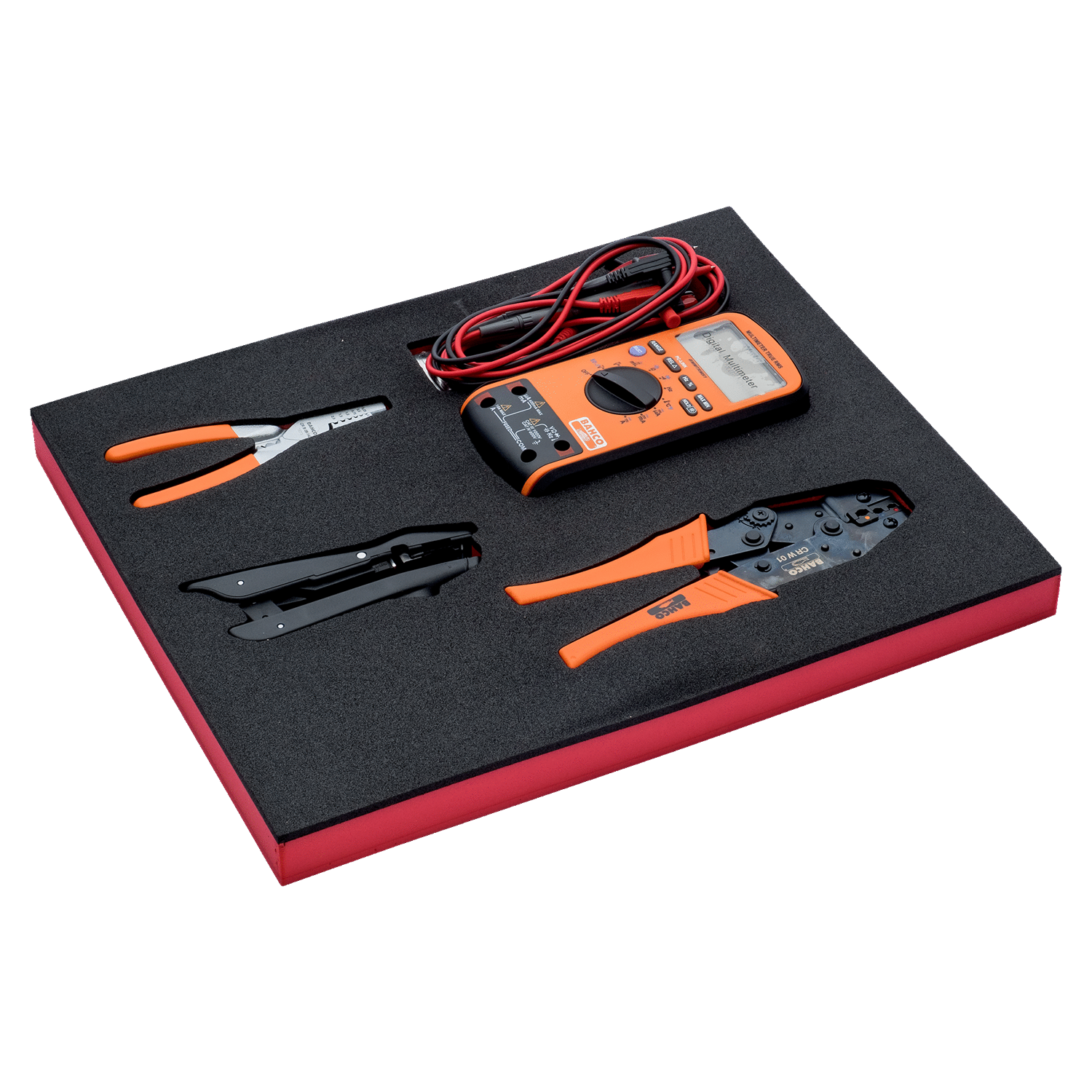 BAHCO FF1F5006 Fit&Go 2/3 Foam Inlay Pliers/Multimeter Set-4Pcs - Premium Multimeter Set from BAHCO - Shop now at Yew Aik.