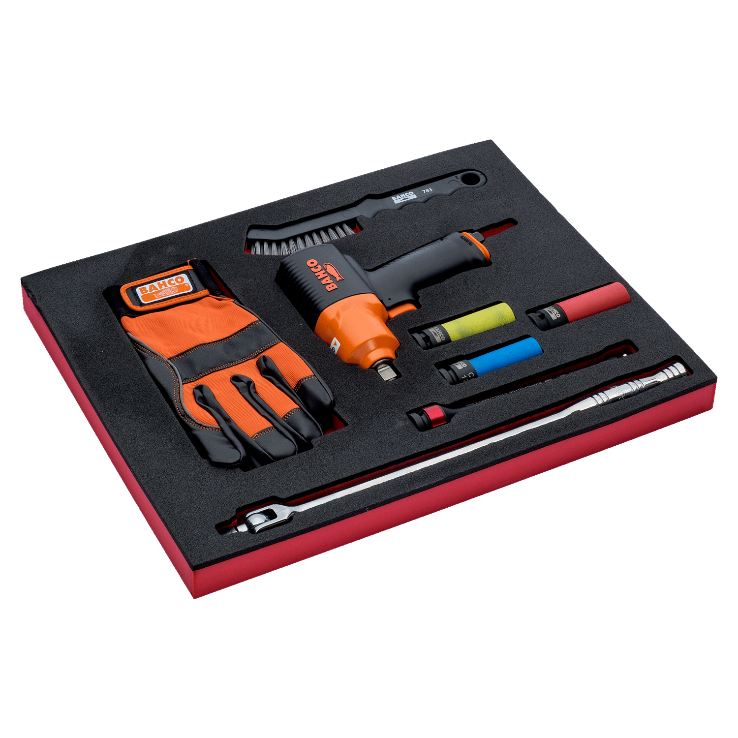 BAHCO FF1F5012 Fit&Go 2/3 Foam Inlay 1/2 Mini Impact Wrench Set - Premium Impact Wrench Set from BAHCO - Shop now at Yew Aik.