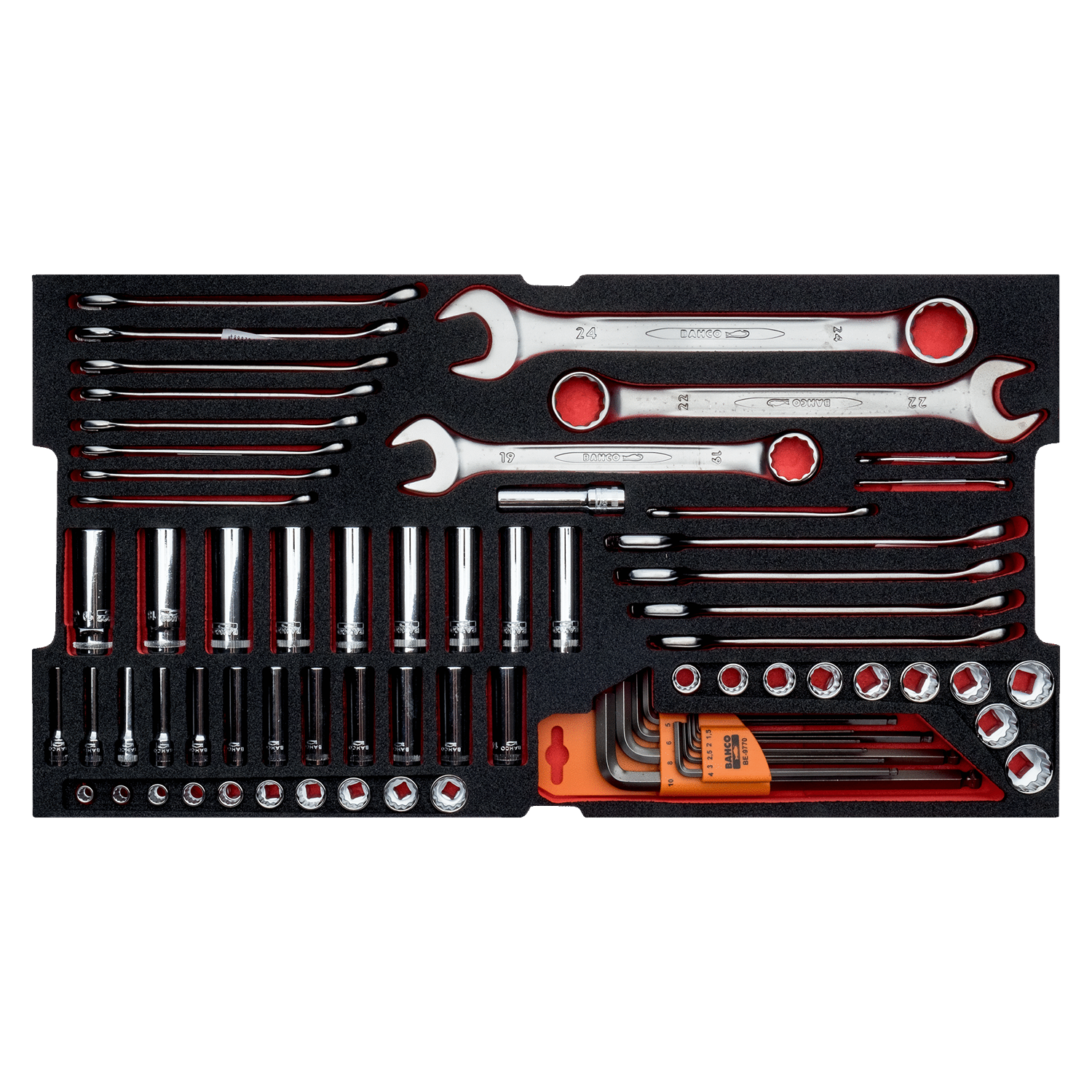 BAHCO FF2B02 Foam Inlay Socket and Wrench Set for Rigid Case - Premium Socket and Wrench Set from BAHCO - Shop now at Yew Aik.