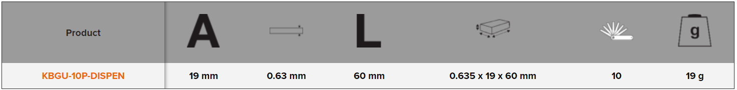 BAHCO KBGU-10P-DISPEN Trapezoidal Spare Blade - 10Pcs - Premium Spare Blade from BAHCO - Shop now at Yew Aik.