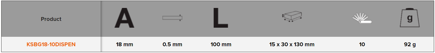 BAHCO KSBG18-10DISPEN Spare Blade for Utility Knives 18mm - Premium Spare Blade from BAHCO - Shop now at Yew Aik.