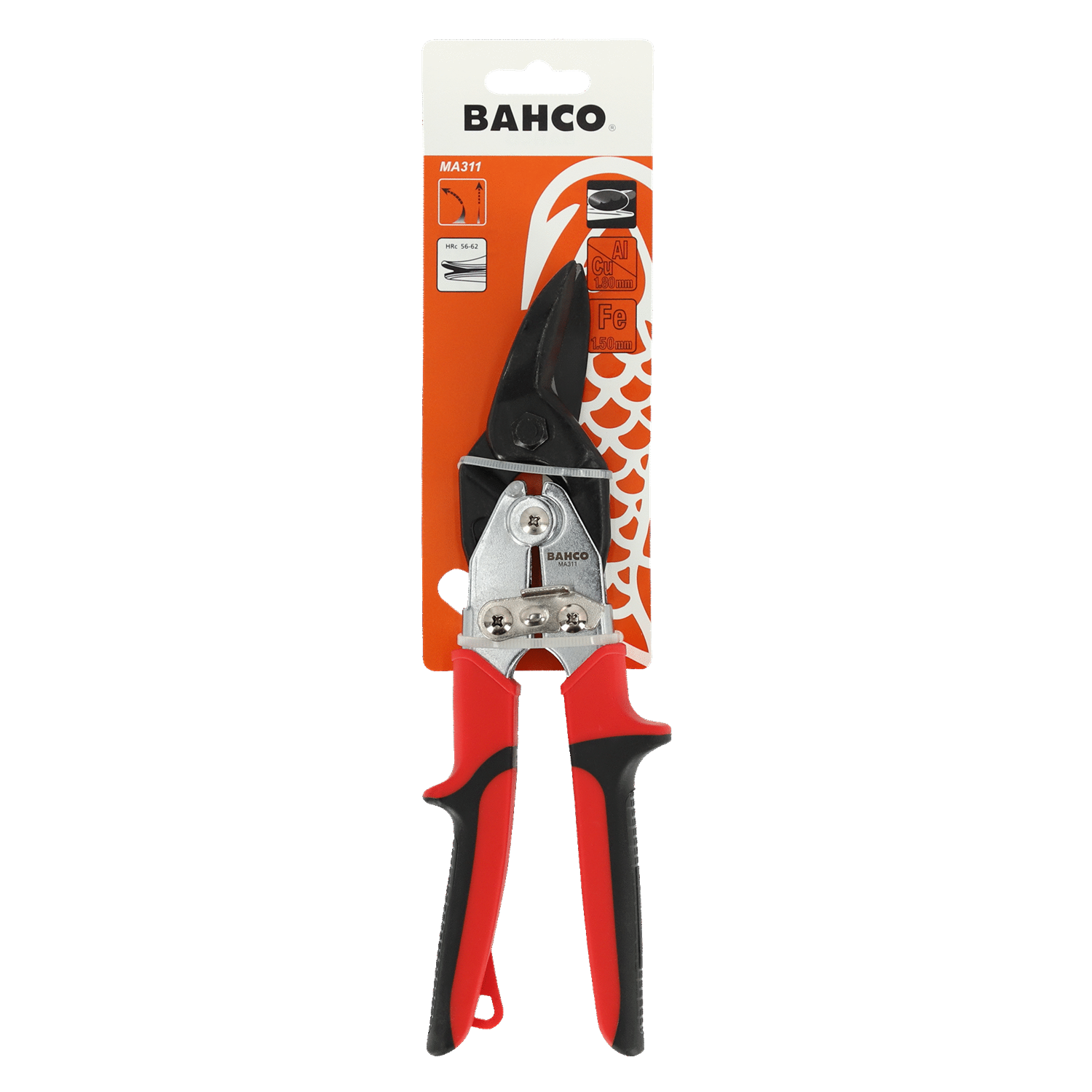 BAHCO MA311 Left Cut Aviation Shears Red Colour (BAHCO Tools) - Premium Aviation Shears from BAHCO - Shop now at Yew Aik.