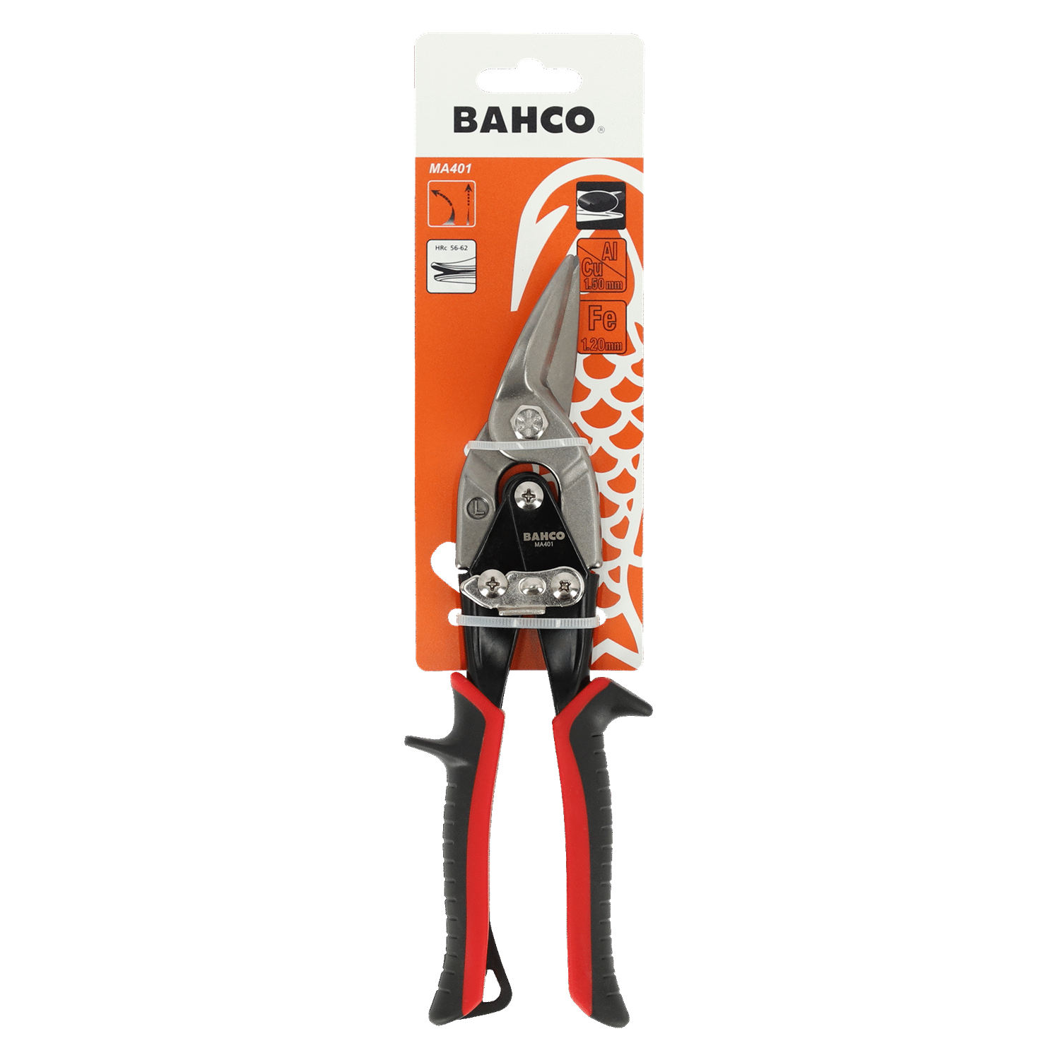 BAHCO MA401 Left Cut Aviation Shears Red Colour (BAHCO Tools) - Premium Aviation Shears from BAHCO - Shop now at Yew Aik.