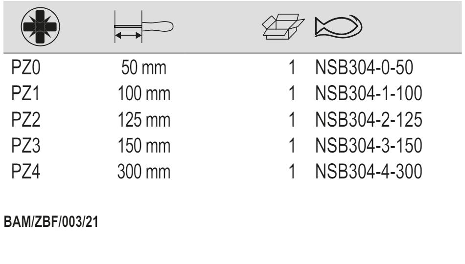 BAHCO NSB304 Non-Sparking Pozidriv Screwdriver Copper Beryllium - Premium Pozidriv Screwdriver from BAHCO - Shop now at Yew Aik.