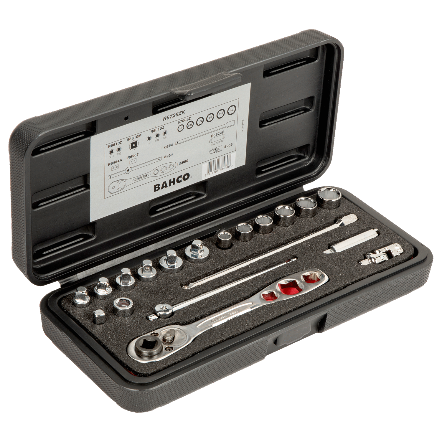 BAHCO R6725ZK 1/4” Square Drive Socket Set Refrigeration - Premium Socket Set from BAHCO - Shop now at Yew Aik.