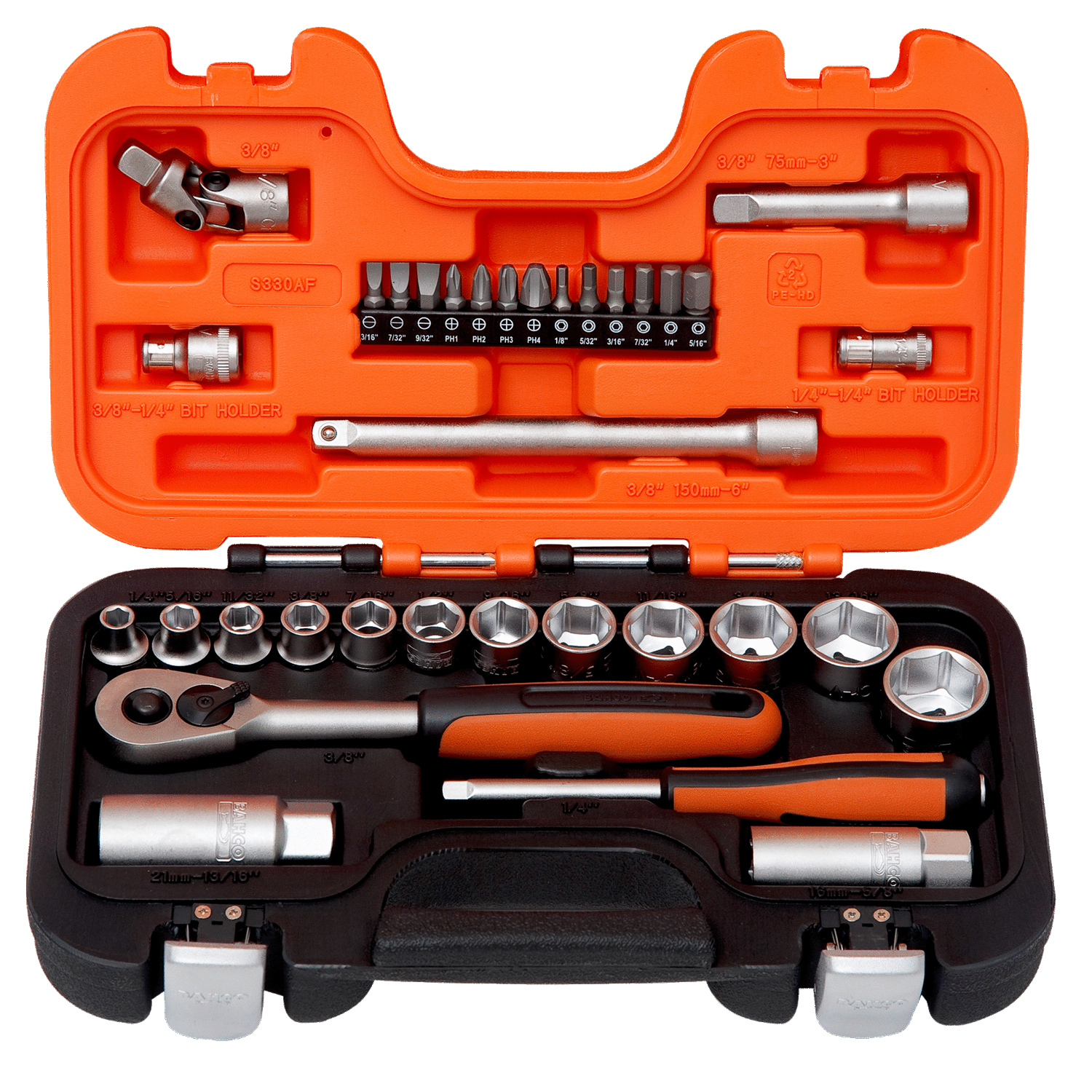 BAHCO S330AF 1/4” And 3/8” Square Drive Socket Set Ratchet - Premium Socket Set from BAHCO - Shop now at Yew Aik.