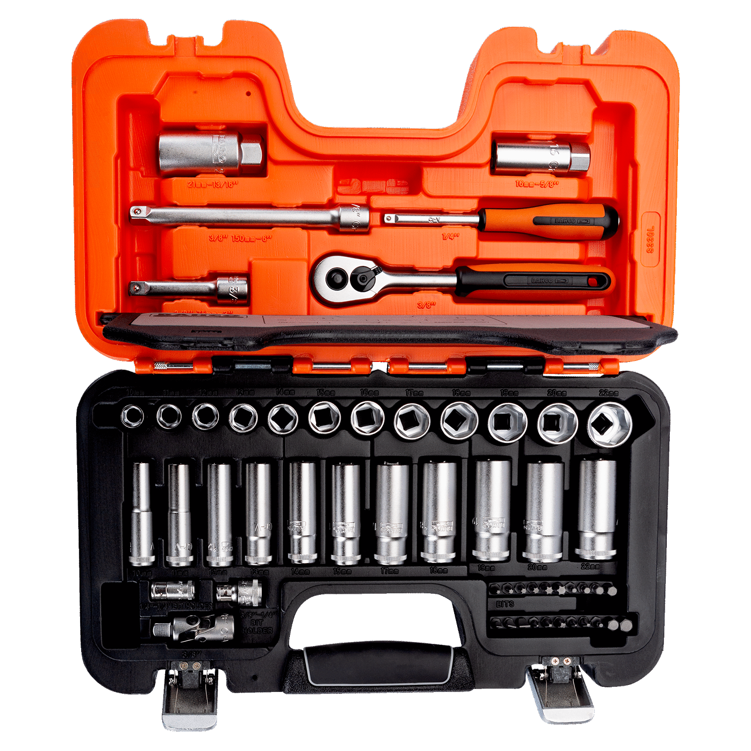 BAHCO S330L 1/4” And 3/8 Square Drive Deep Socket Set Ratchet - Premium Socket Set from BAHCO - Shop now at Yew Aik.
