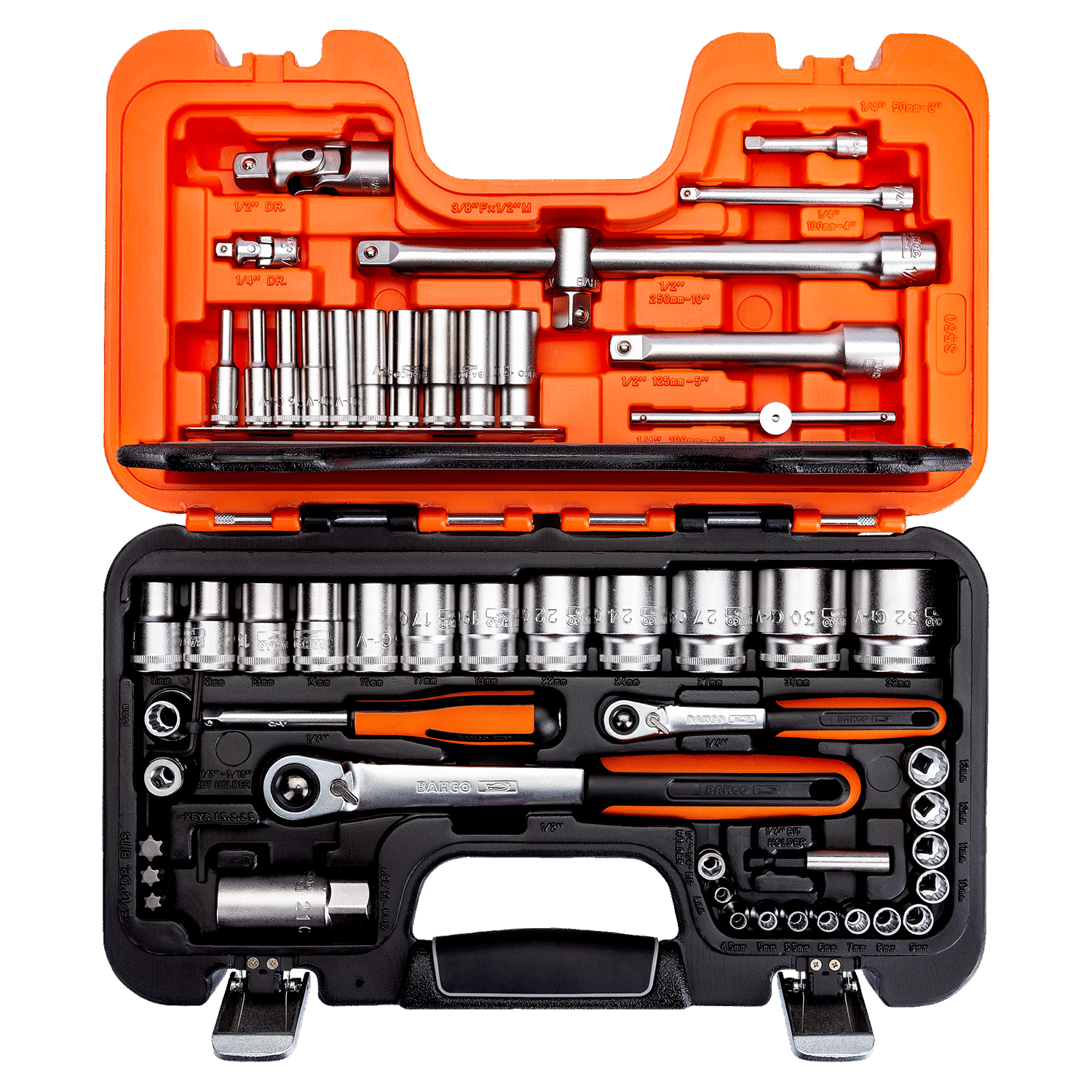 BAHCO S560 1/4” & 1/2” Square Drive Socket Set Head Rachet - Premium Socket Set from BAHCO - Shop now at Yew Aik.