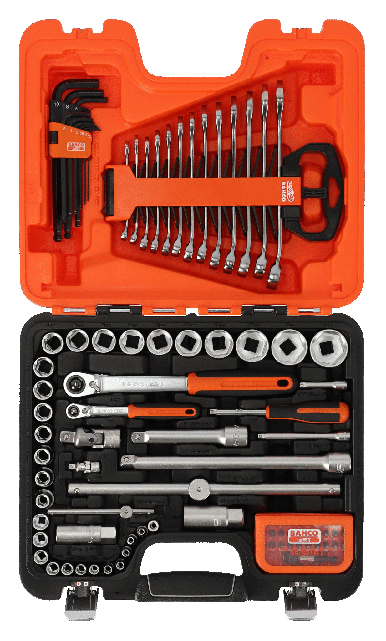 BAHCO S95 Socket Set Combination Wrench, Hex L-Keys Bits - 95 Pcs - Premium Socket set from BAHCO - Shop now at Yew Aik.