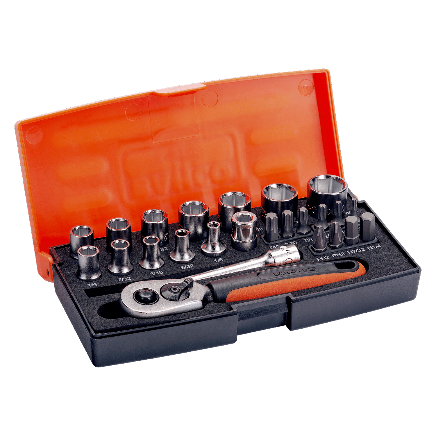 BAHCO SL25AF 1/4” Square Drive Socket Set Imperial Hex Profile - Premium Socket Set from BAHCO - Shop now at Yew Aik.