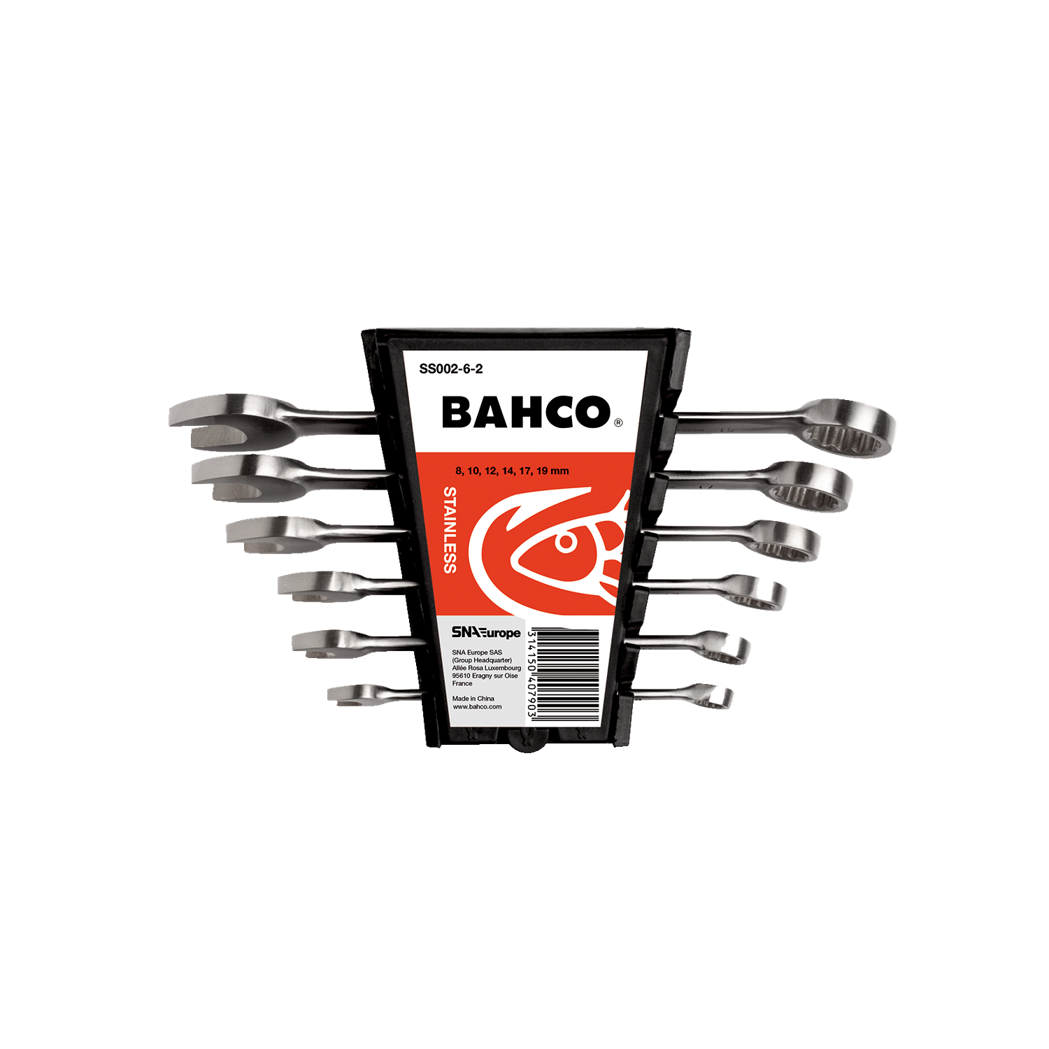 BAHCO SS002-6-2 Stainles Steel Combination Wrench (BAHCO Tools) - Premium Combination Wrench from BAHCO - Shop now at Yew Aik.
