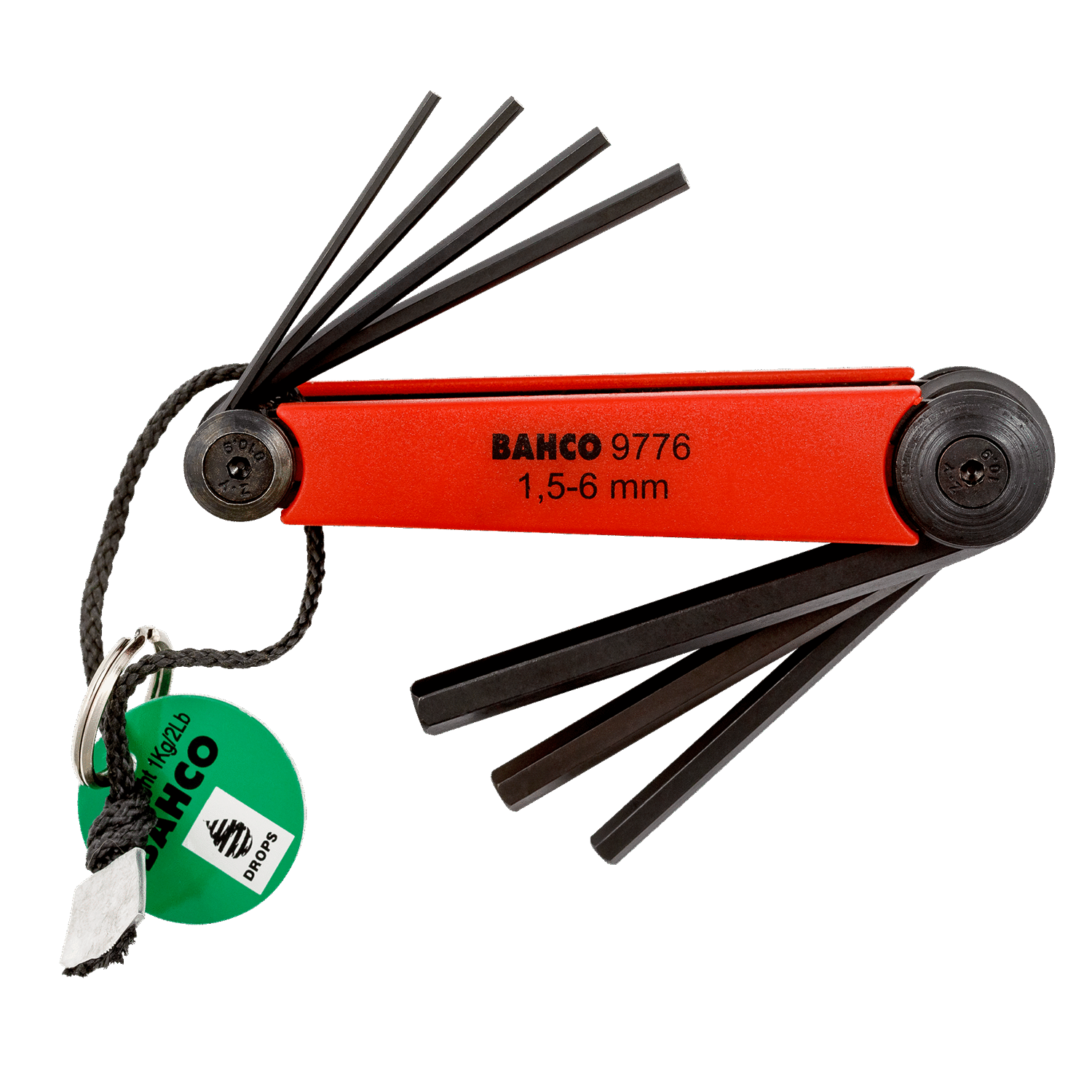 BAHCO TAHBE-9776 Metric Hex Folding L-Key Set, 1.5-6mm - 7 pcs - Premium Hex Folding L-Key Set from BAHCO - Shop now at Yew Aik.