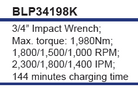 BLUE-POINT BLP34198K 3/4" Impact Wrench 1980Nm (BLUE-POINT) - Yew Aik (S) Pte Ltd