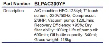 BLUE-POINT BLPAC300YF A/C Machine HFO-1234yf 220V 50Hz (BLUE-POINT) - Yew Aik (S) Pte Ltd