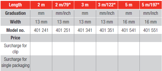 BMI 401 VARIO Measuring Pocket Tape (BMI Tools) - Premium Measuring Pocket Tape from BMI - Shop now at Yew Aik.